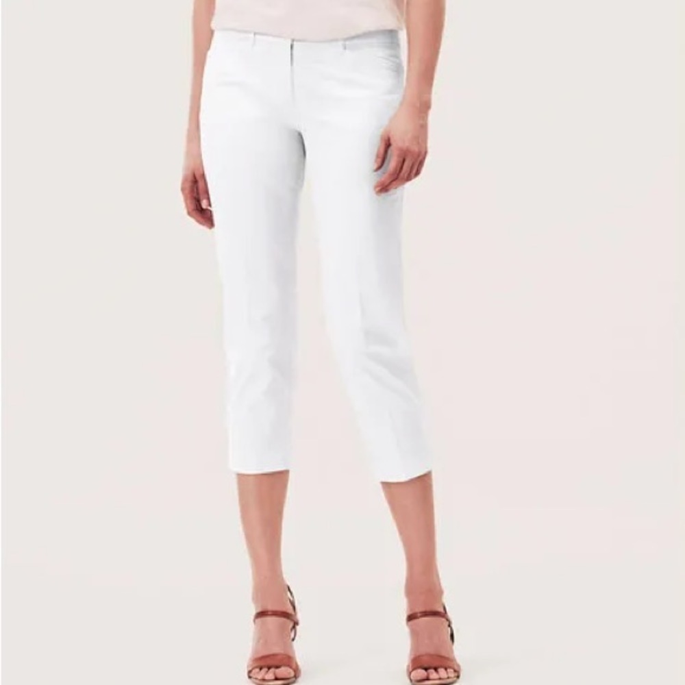 ANN TAYLOR Marisa Cropped Pants 2P White